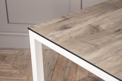 white leg table with grey top